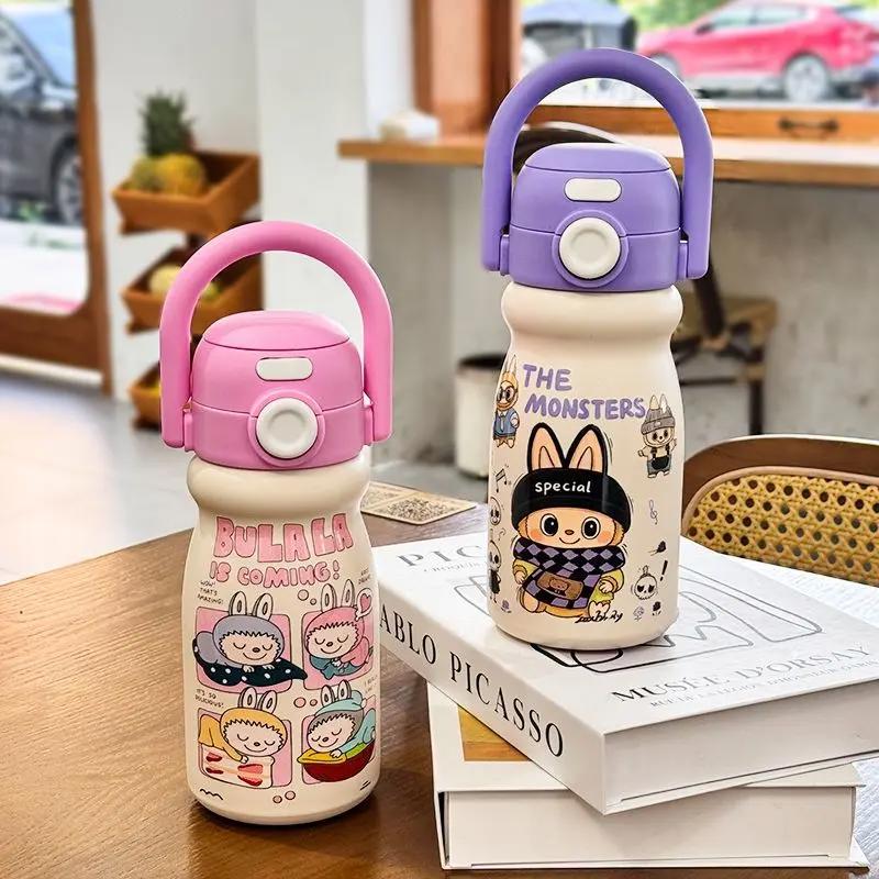 保温杯儿童可爱杯子学生幼儿园水杯高颜值大容量女生双饮吸管杯
