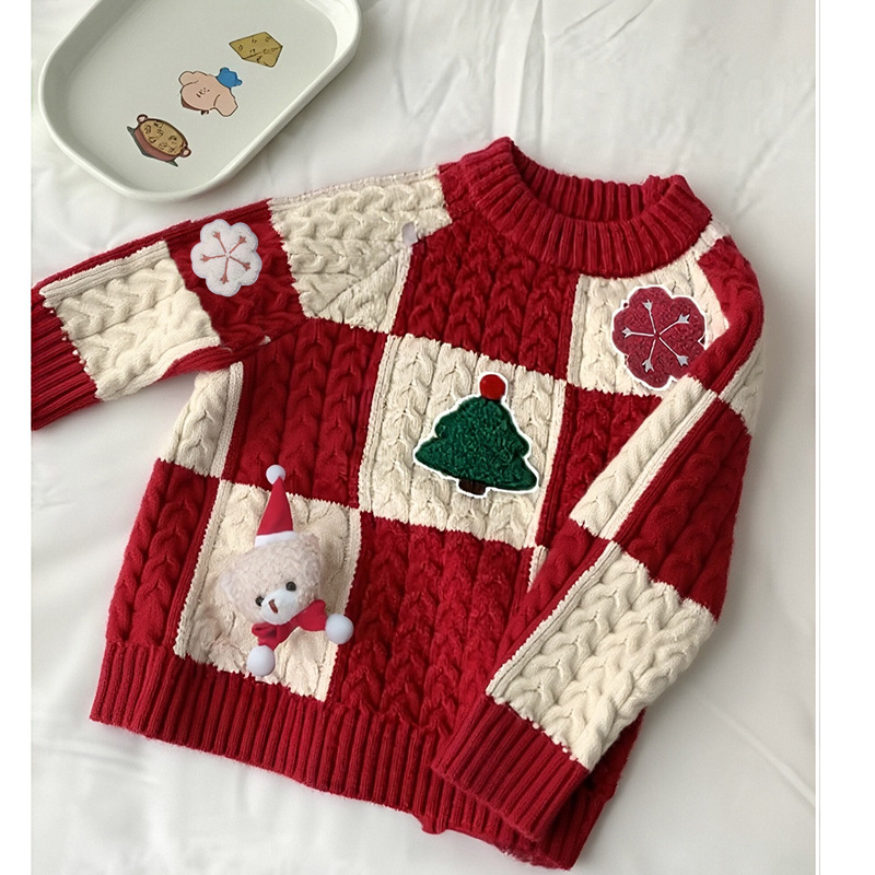 女童2025秋冬新款宝宝圣诞针织打底儿童洋气加厚针织衫毛衣