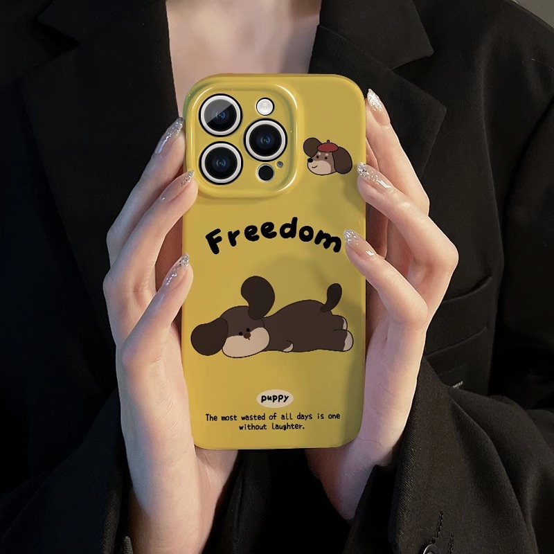 菲林软壳防摔黄底瞌睡狗适用苹果16华为reno13小米15vivox200 1加