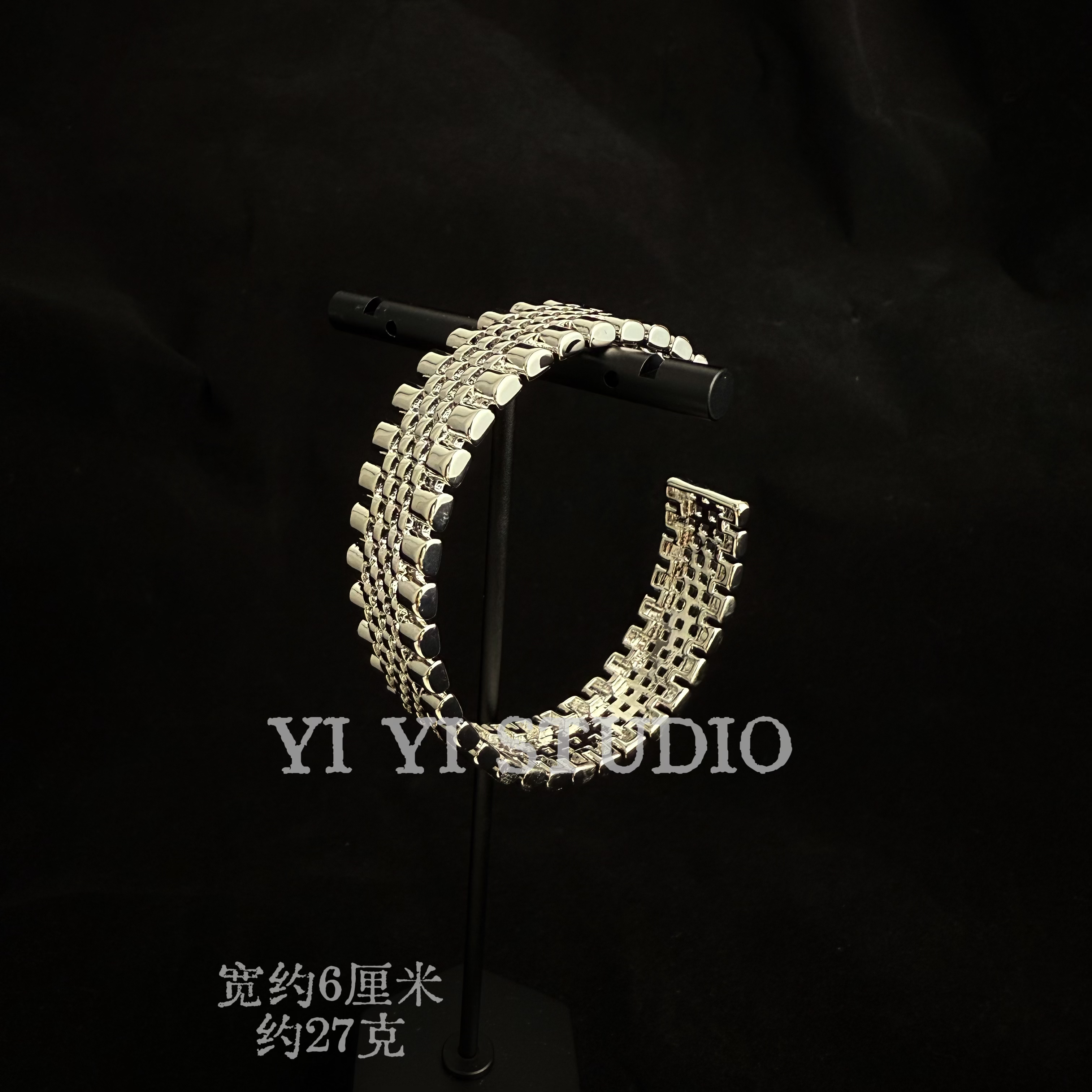 铜合金手镯 韩系表链开口设计手镯 简约时尚个性（可调节大小）