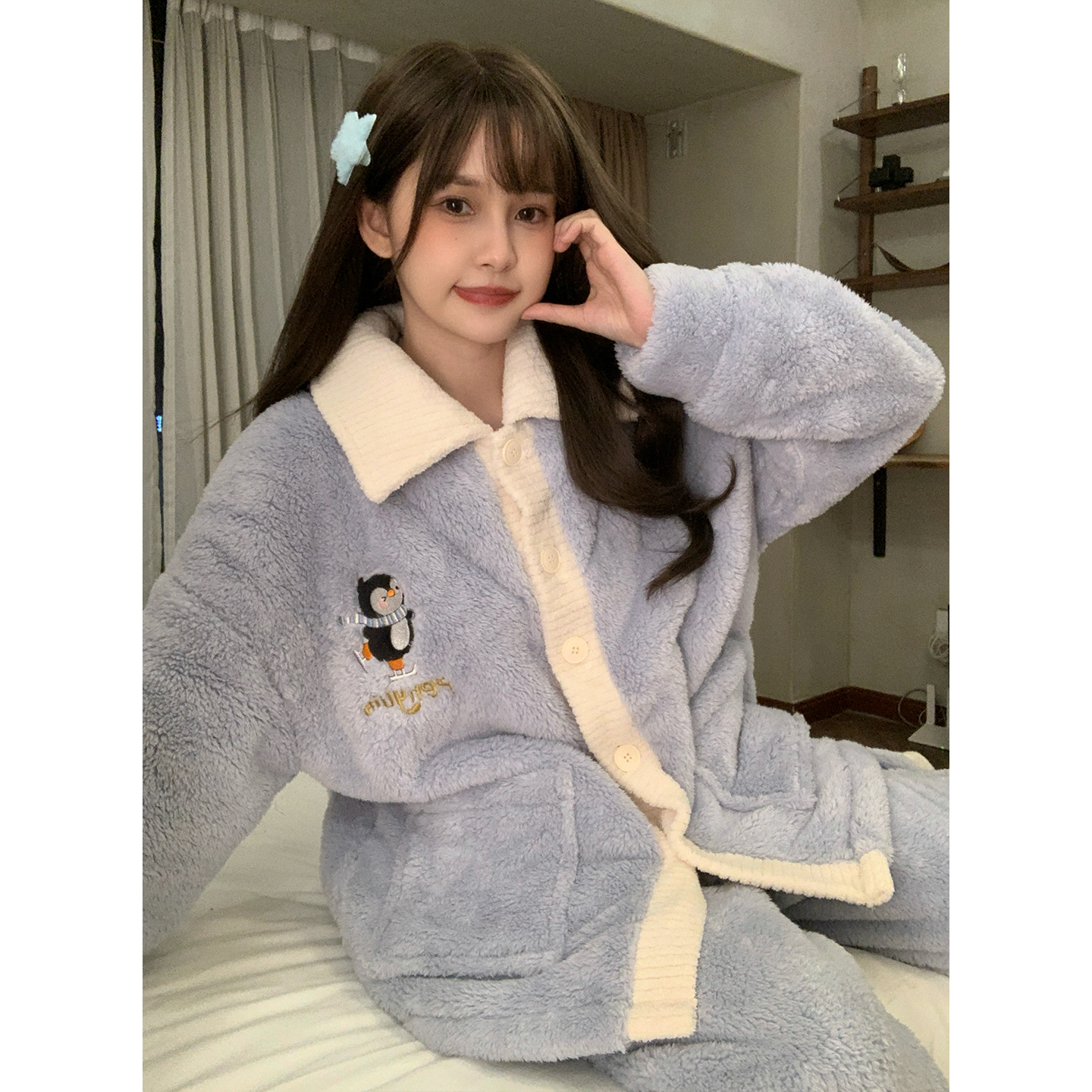 秋冬季睡衣女款爆款2025新款家居服法兰绒加厚加绒保暖珊瑚绒套装