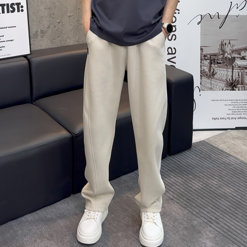 立体剪裁男士休闲裤春秋宽松香蕉裤垂感阔腿弯刀卫裤拖地裤直筒裤