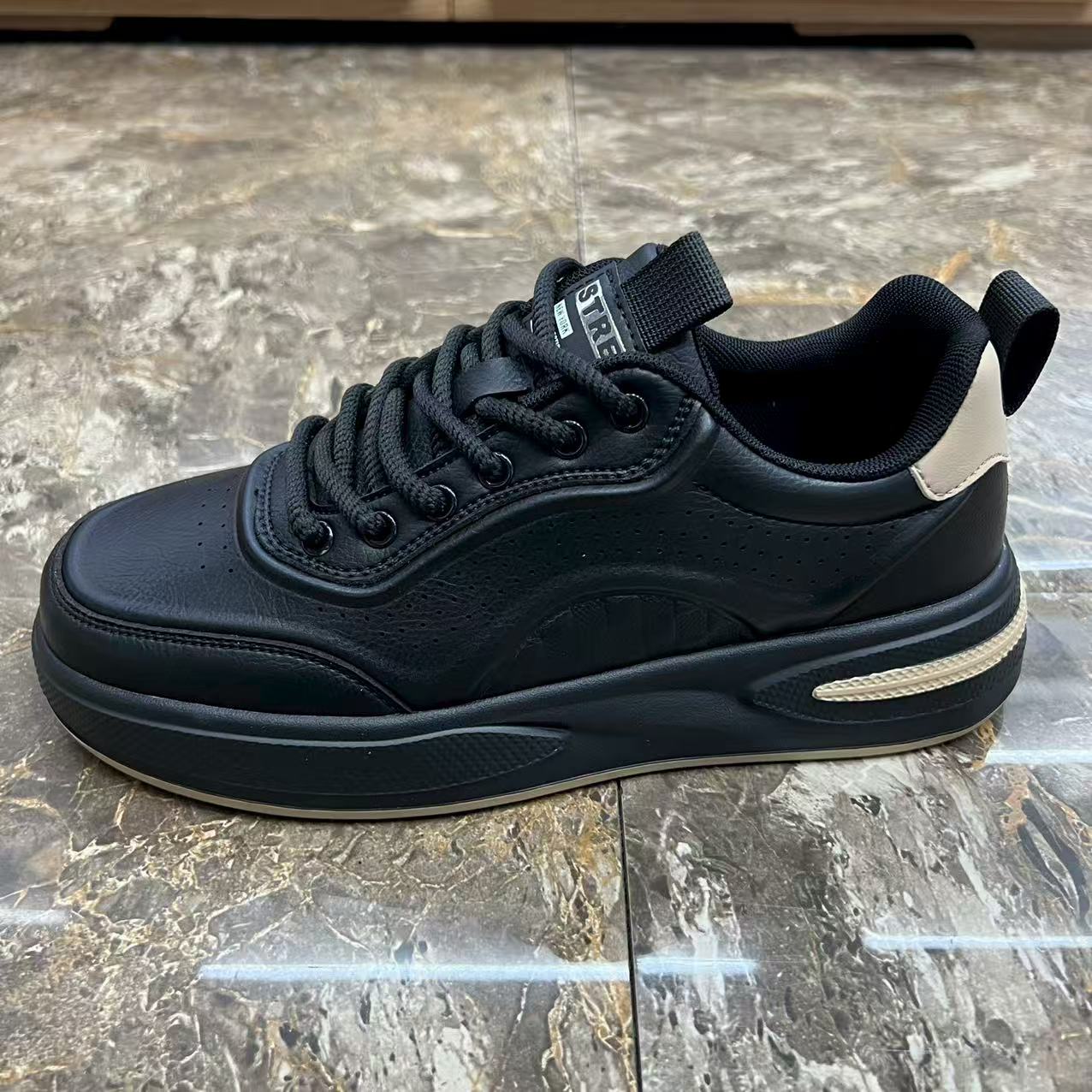 秋冬皮面男鞋新款厚底男士鞋子休闲鞋时尚百搭休闲运动鞋男鞋板鞋