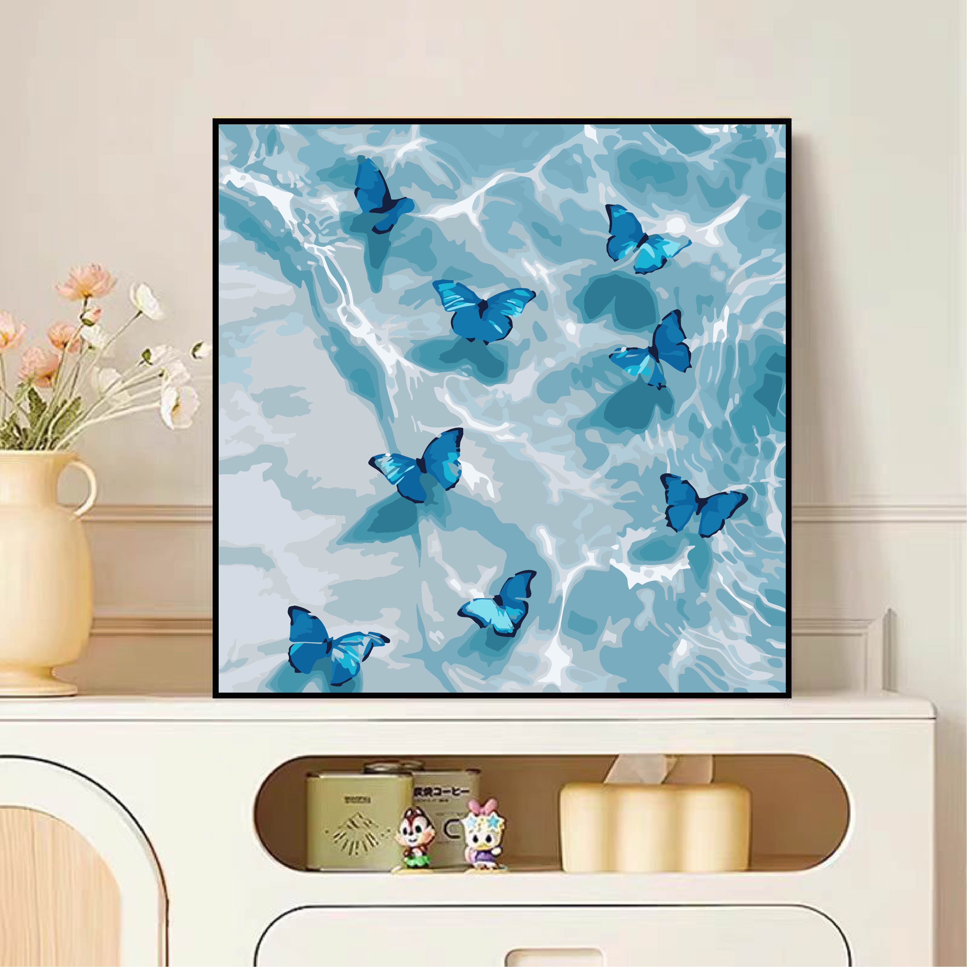 diy数字油画儿童卡通手工填色丙烯画画小尺寸简单涂色油彩画解压