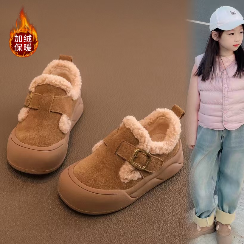 ABC女童鞋子儿童雪地棉2025冬季新款加绒加厚勃肯鞋百搭宝宝棉鞋