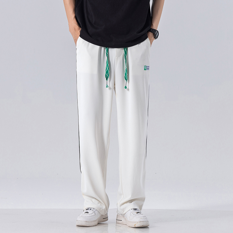 雅鹿男装春夏新款复古简约纯色裤子男潮牌男款复古高街休闲裤长裤