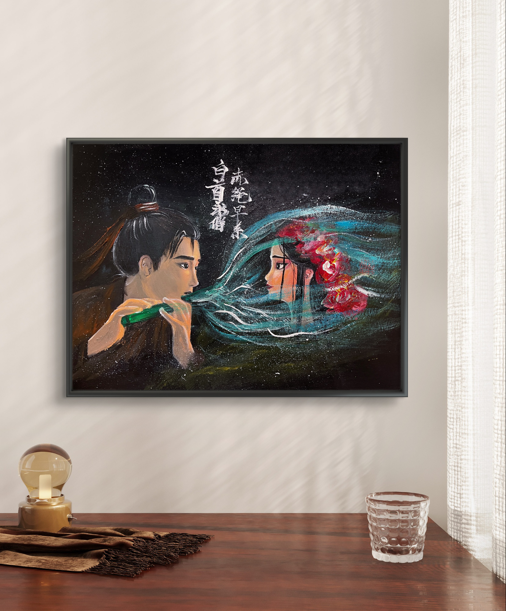 装饰挂画高清《白蛇浮生》白蛇浮生小白许宣爱情丙烯画装饰画挂