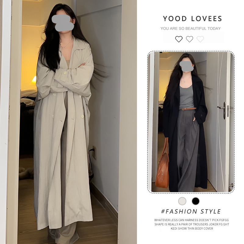 2026春秋新款法式复古宽松阔版风衣高级感松弛感显瘦长款外套女