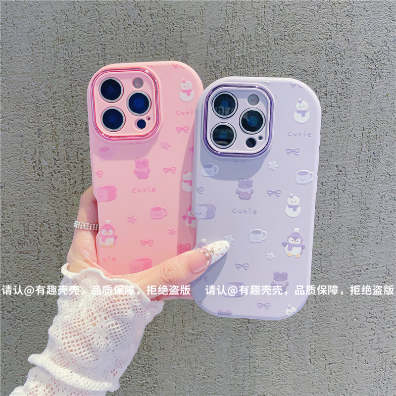 金属小胖妹适用苹果17/iPhone/华为荣耀/VIVO/OPPO/小米手机壳潮