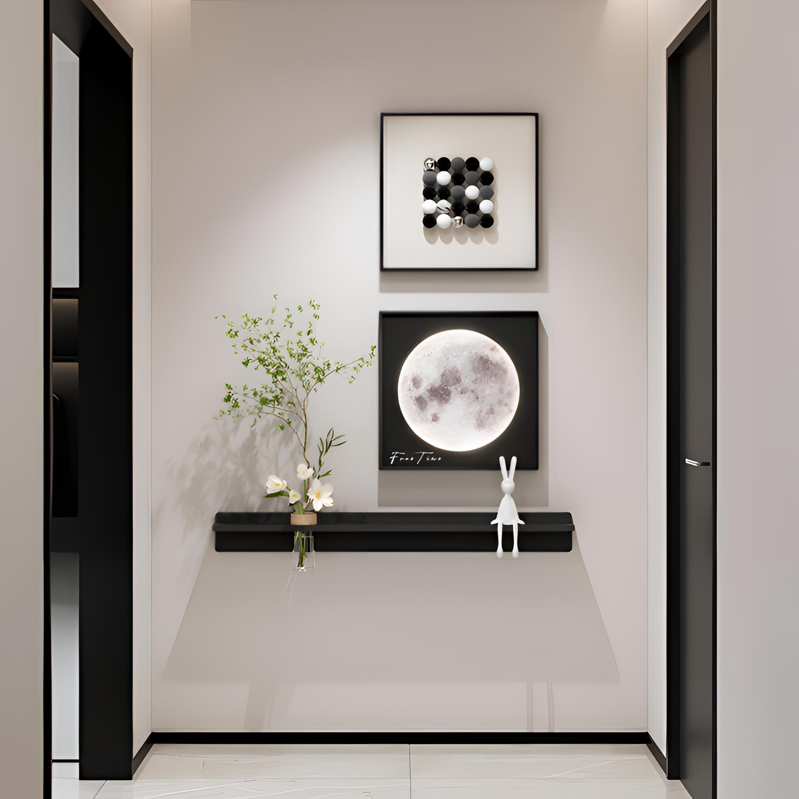 现代可发光水培绿植客厅挂画2025新款客厅布置家居用品玄关装饰画