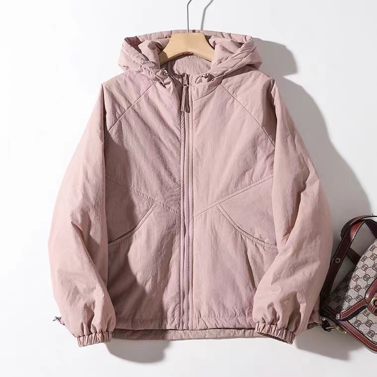 秋冬新休闲时尚减龄连帽防风加厚棉服两面穿百搭夹棉外套女外套宽
