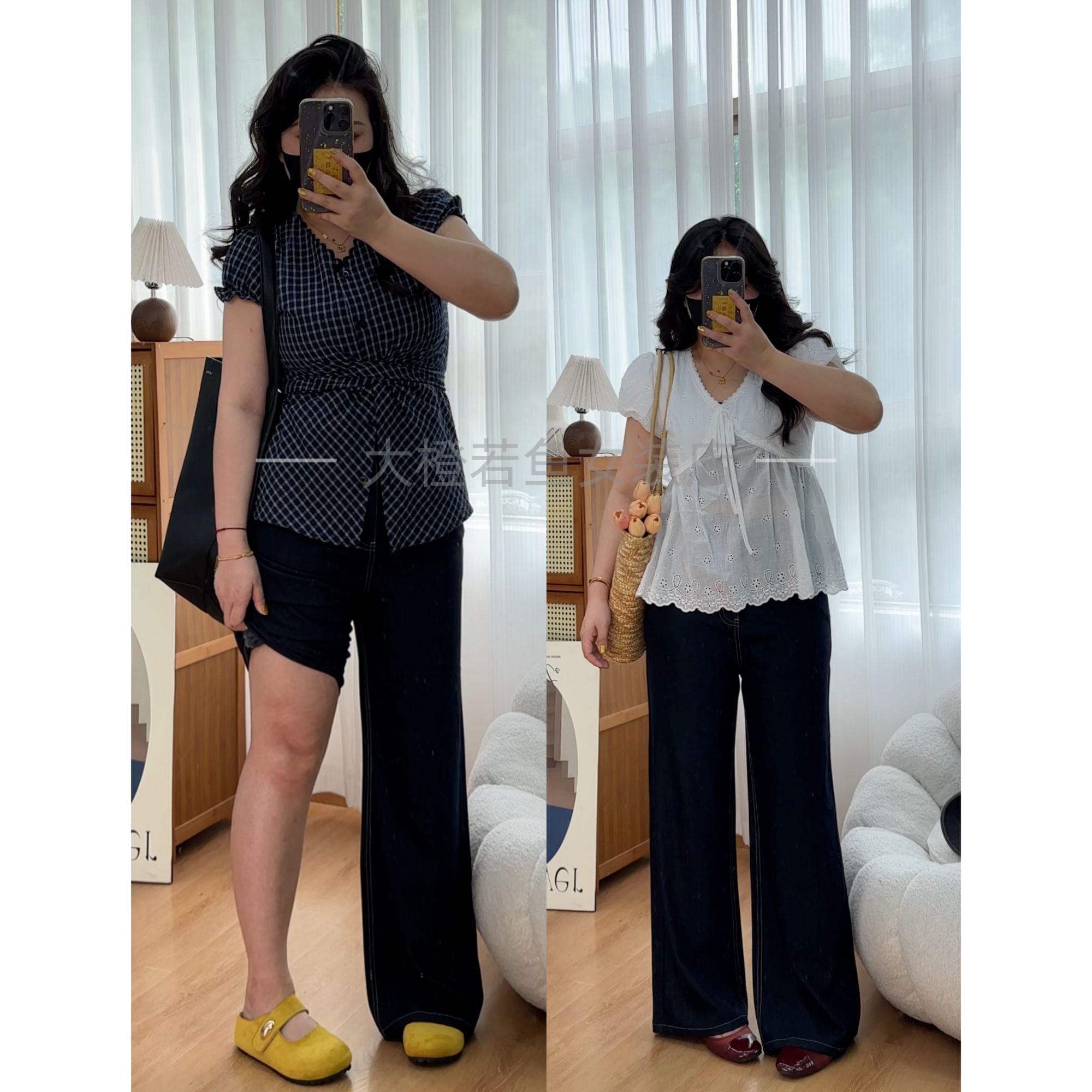 窄版直筒牛仔裤女夏季薄款复古高腰显瘦宽松垂感百搭设计感长裤