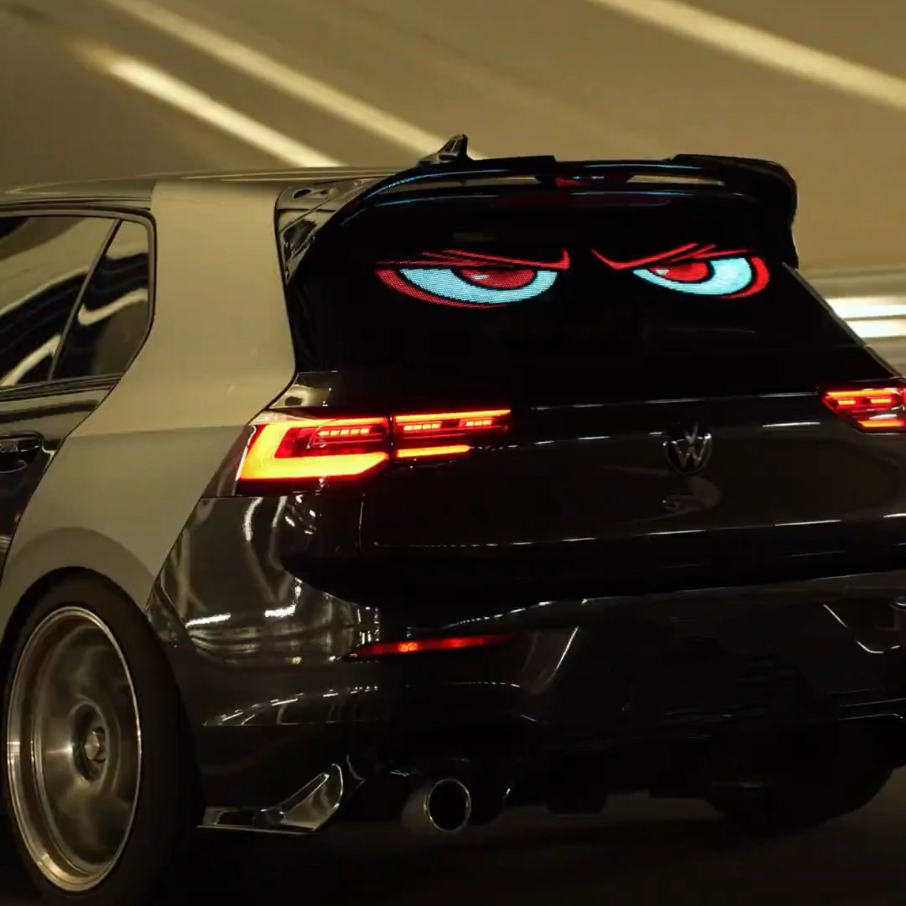 通用款大小车卡车贴恶魔之眼车贴LED柔性后挡风玻璃显示屏氛围灯