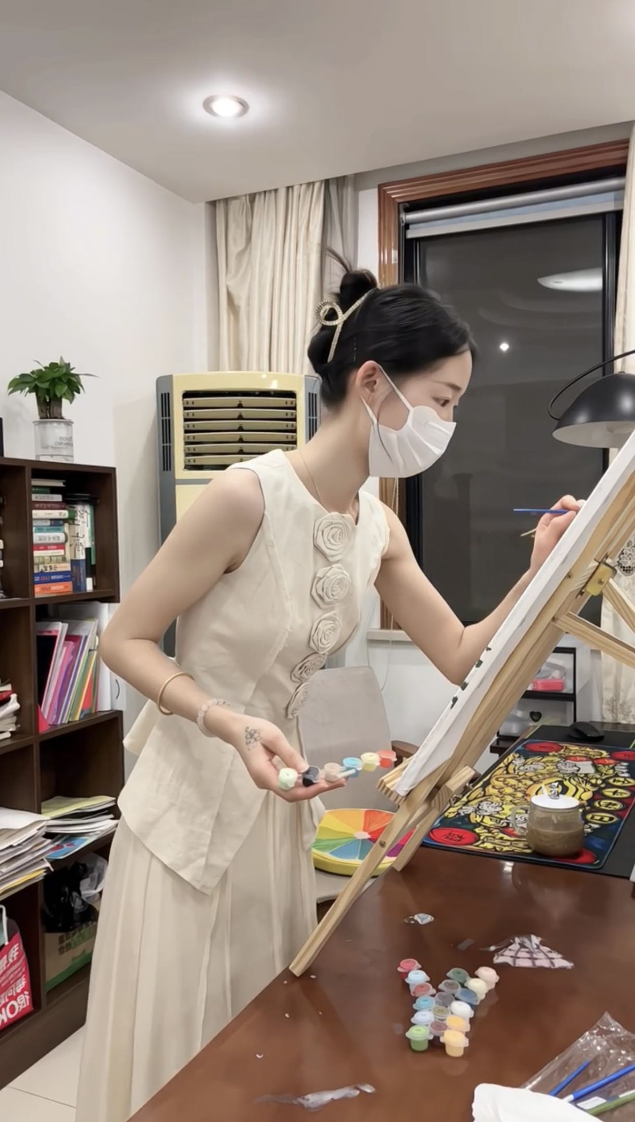 2025夏季新款松弛感老钱风女玫瑰无袖背心气质百搭A摆鱼尾裙套装