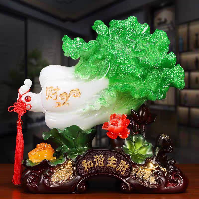 [木火火]和谐生财金蟾白菜摆件开业礼物乔迁送礼家居摆件家居饰品