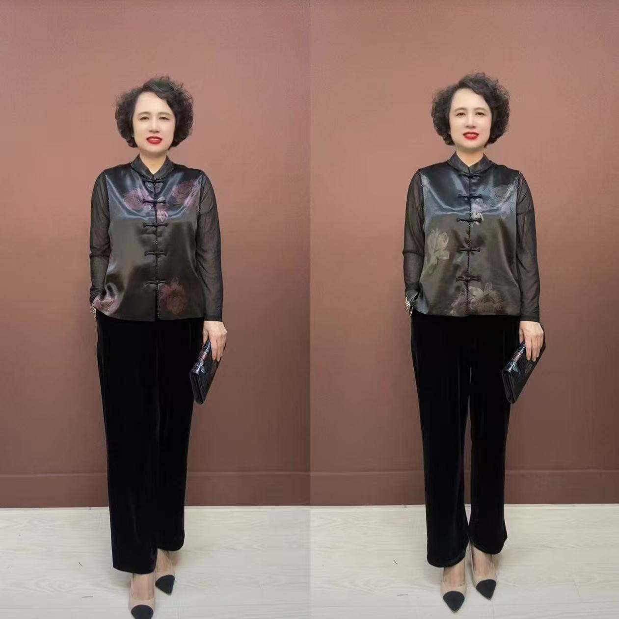 2528秋季新款民族风工艺中老年女装秋装新中式时尚马甲坎肩