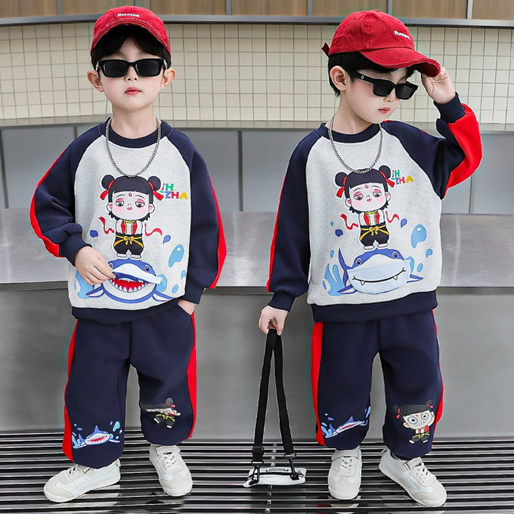 哪吒衣服男童秋装套装2025新款宝宝痞帅男孩时髦儿童春秋季两件套