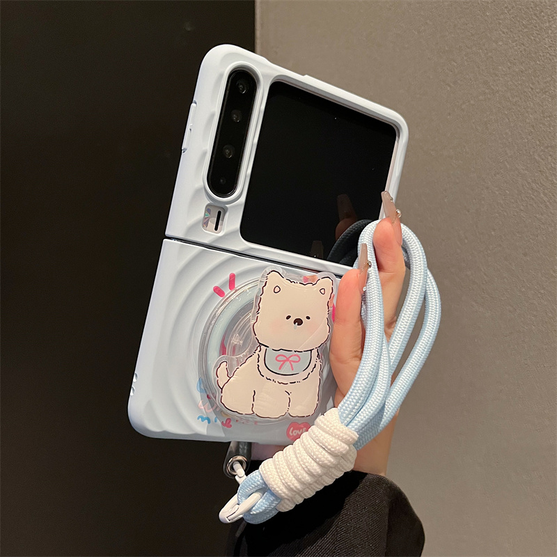 适用华为PuraX典藏版折叠屏手机壳波漾纹涂鸦爱心磁吸zflip7荣耀