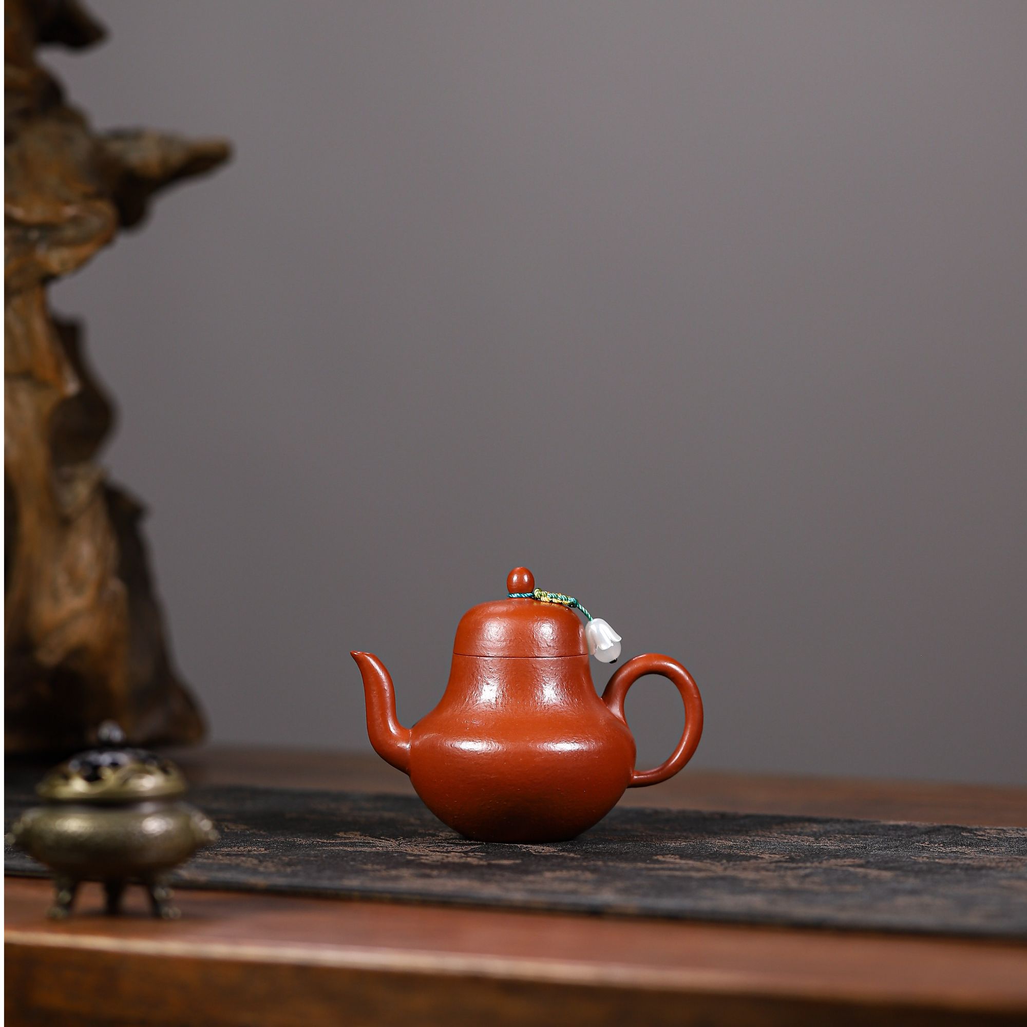 孟臣小品思亭壶120cc宜兴紫砂壶原矿小煤窑朱泥大红袍纯手工茶壶