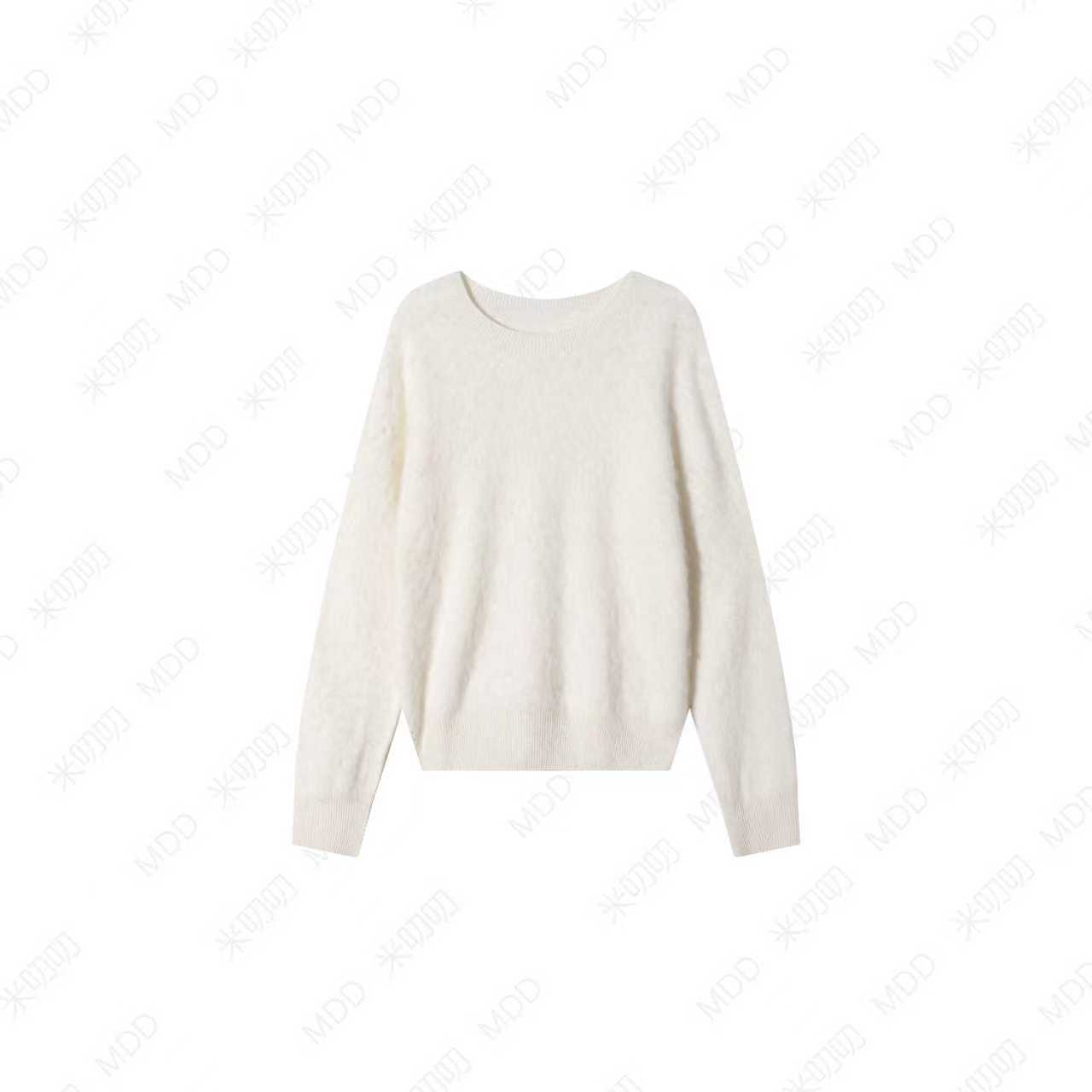 圆领百搭拉毛针织长袖羊毛羊绒女士针织衫7137