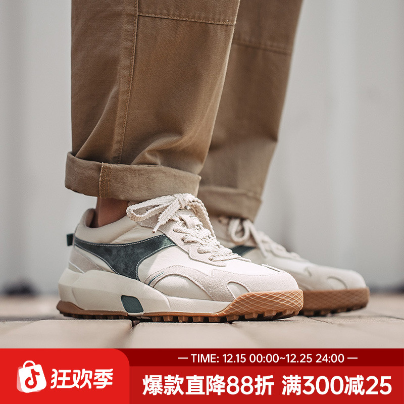 马登老爹鞋秋季透气男士运动休闲鞋低帮厚底鞋复古百搭男鞋慢跑鞋