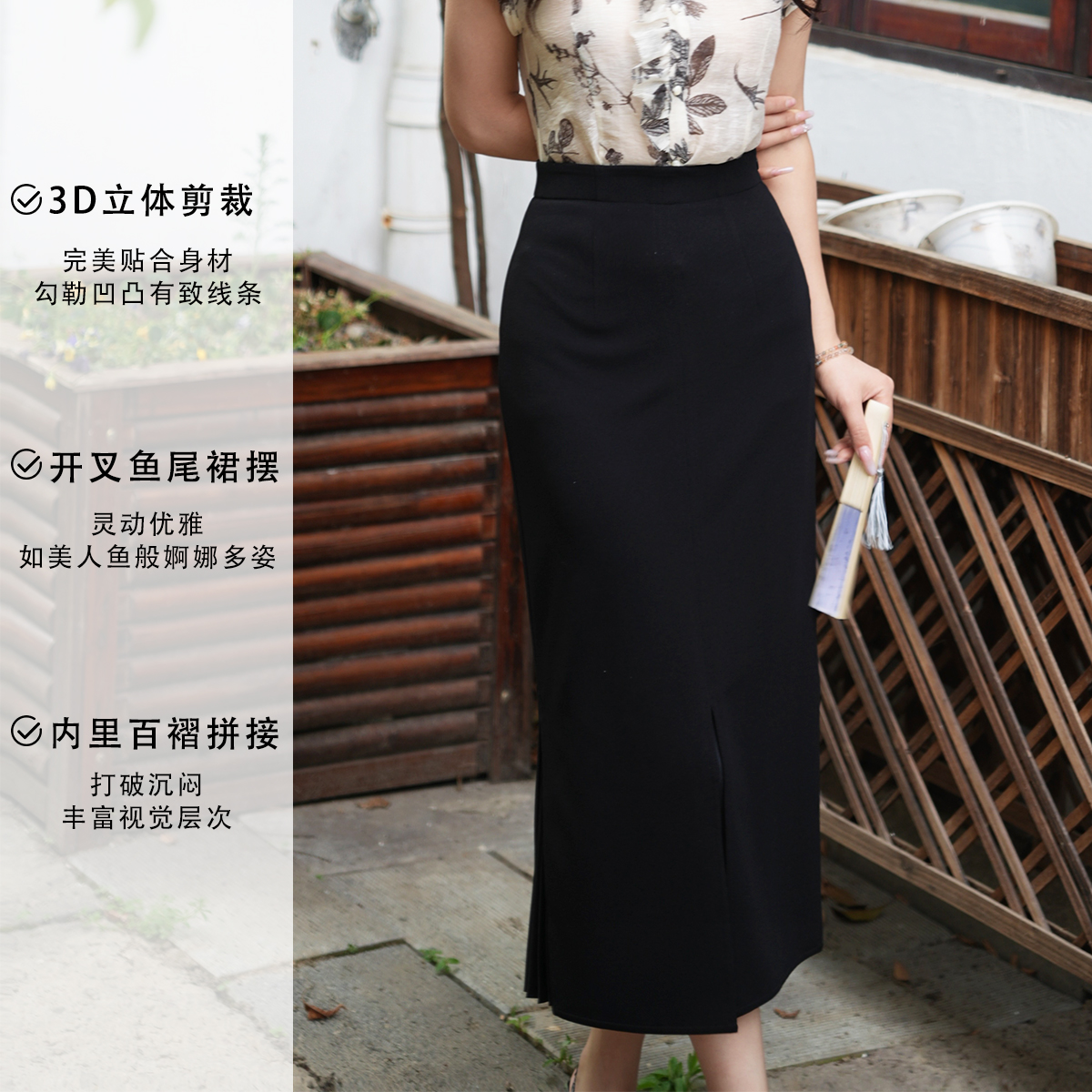 GIRDEAR/哥弟爆款冬季气质高腰秋冬包臀优雅百搭半身裙