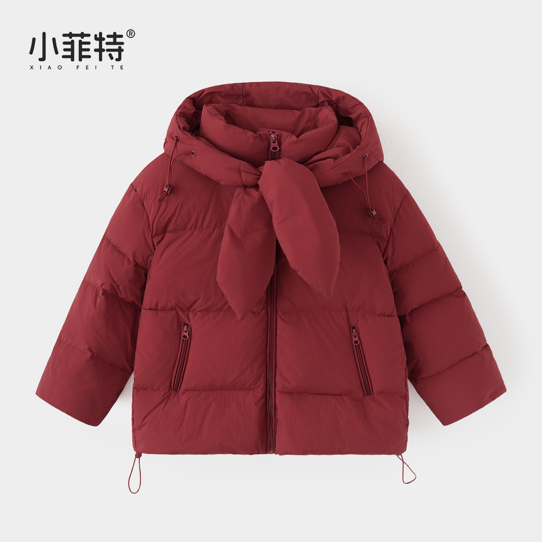 小菲特女童冬加厚连帽外套中大童保暖上衣儿童休闲棉服YNYD57896