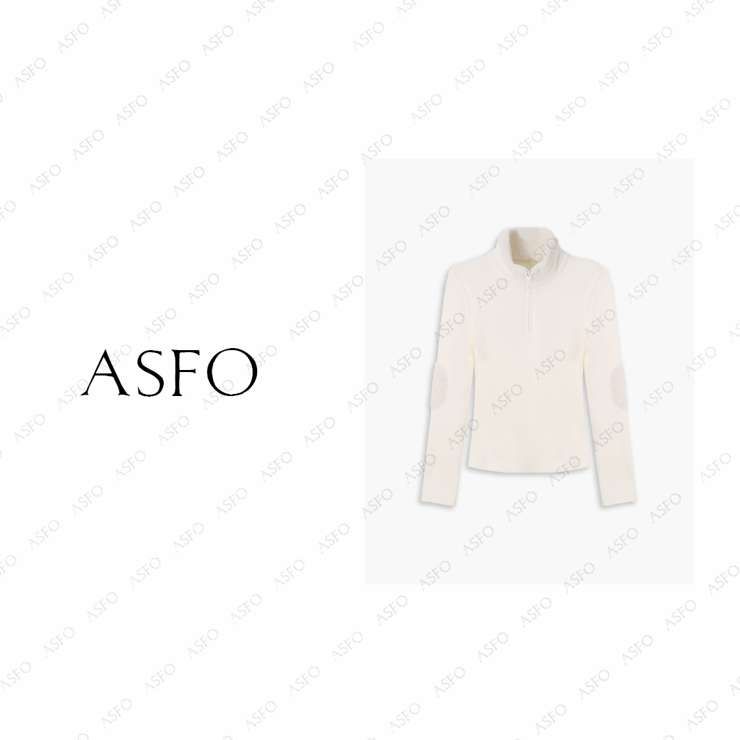 【AS颈绒】25新定制双面磨毛拼接毛毛领百搭弹力小衫AS25DXS05141