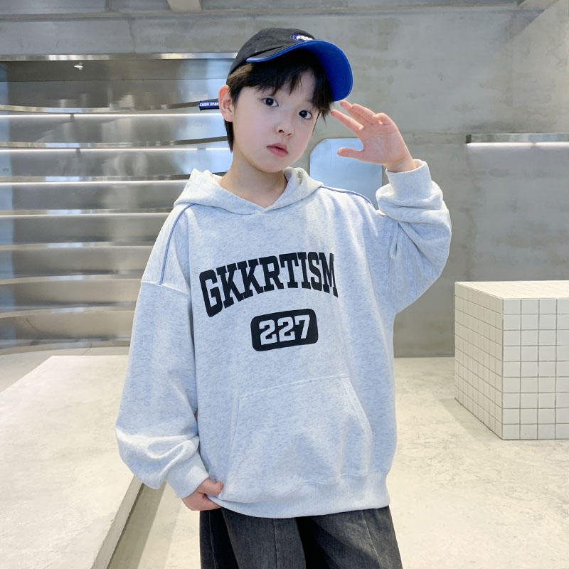 男童卫衣春秋青少年宽松2025中大童休闲韩版长袖洋气儿童连帽上衣