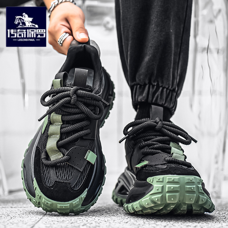 传奇保罗正版男士冬季2025厚底增高休闲运动百搭潮流跑步老爹潮鞋