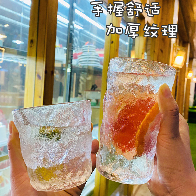 新品冰川杯简约早餐杯牛奶杯高颜值玻璃水杯玻璃杯子