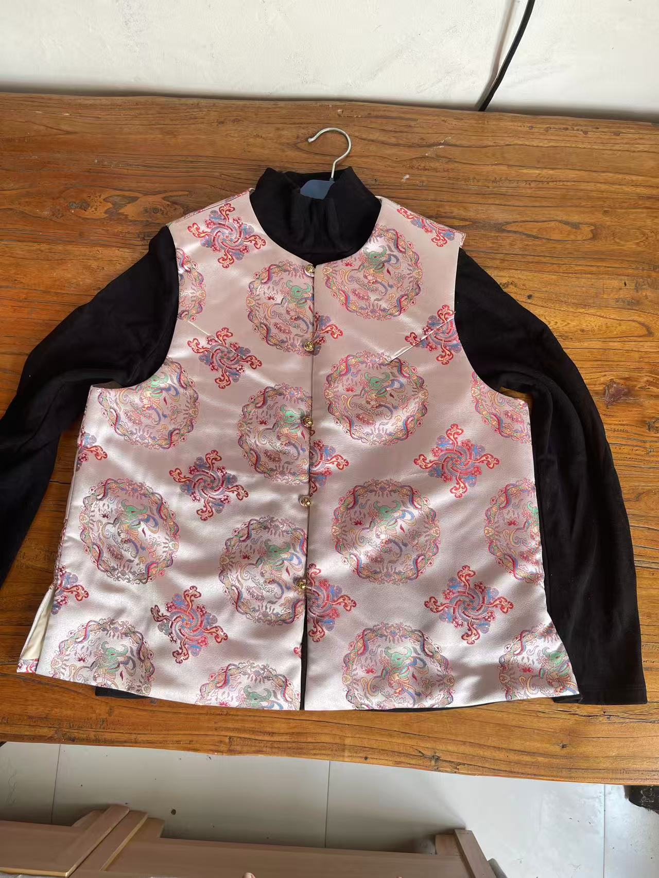 传统棉花棉服新中式女春冬马甲背心圆领上衣复古薄款马甲