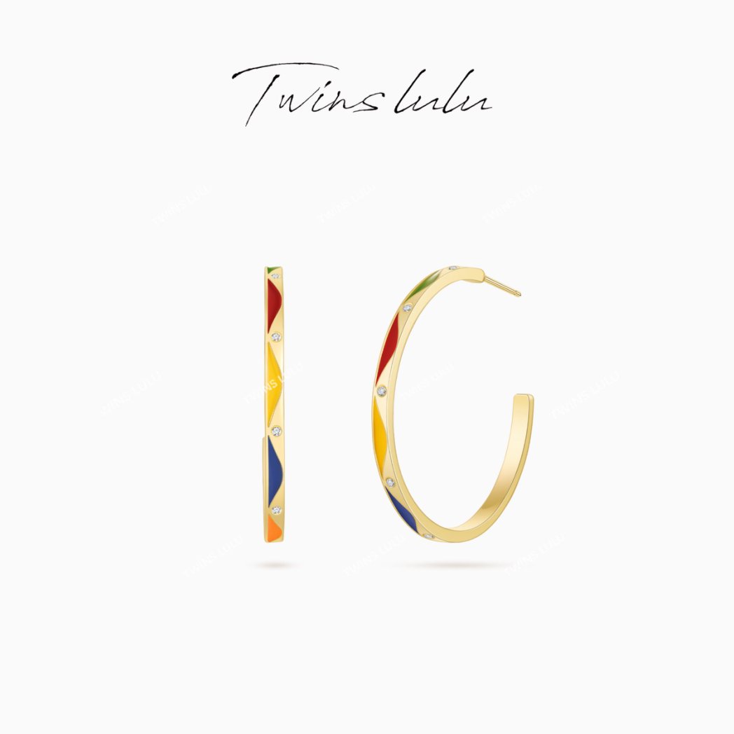 TWINS LULU 镀K金 秋上新 轻奢首饰波浪纹耳环女秋上新TSL2825