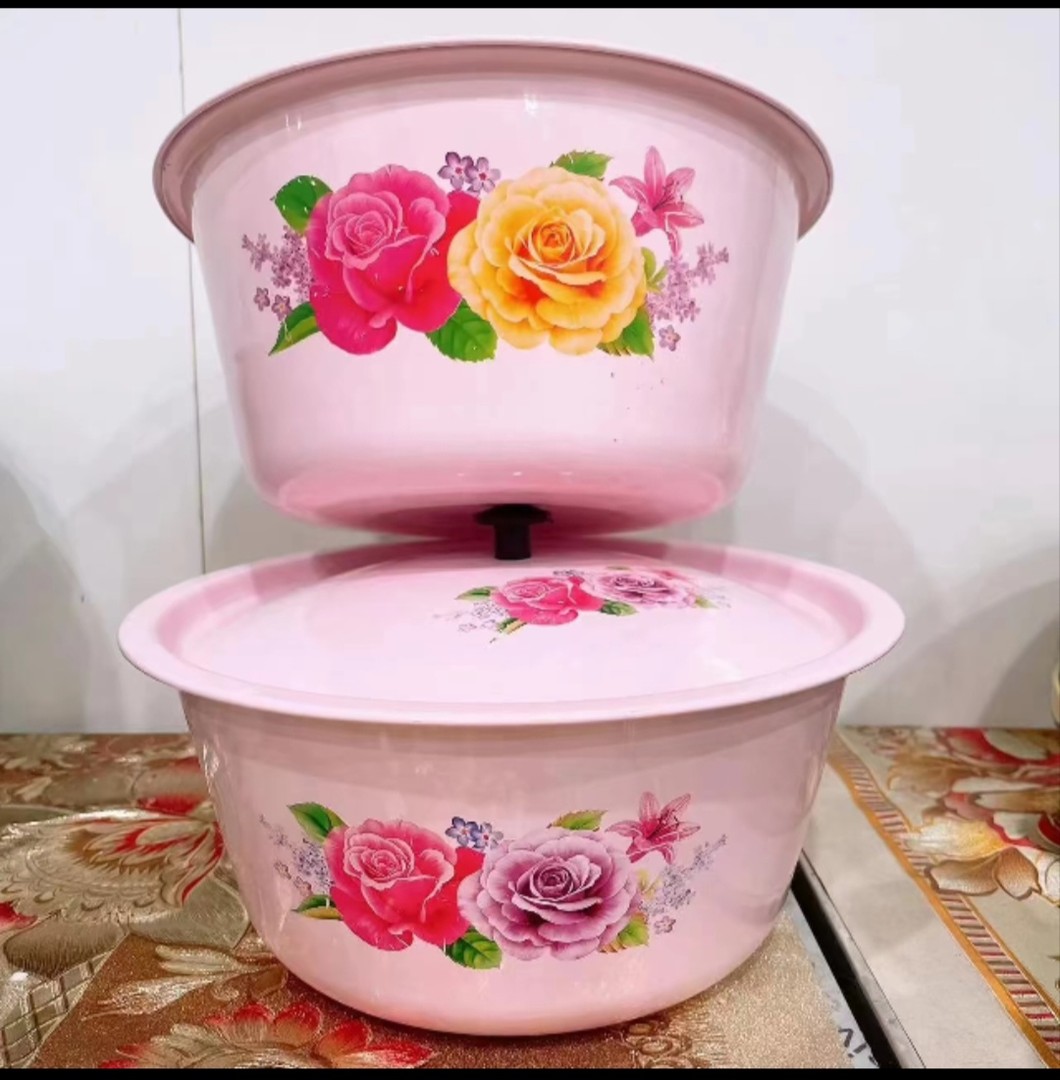 【到手2个】老式搪瓷盖盆仙女盆粉色盆盆直径约20厘米左右老式铁盆