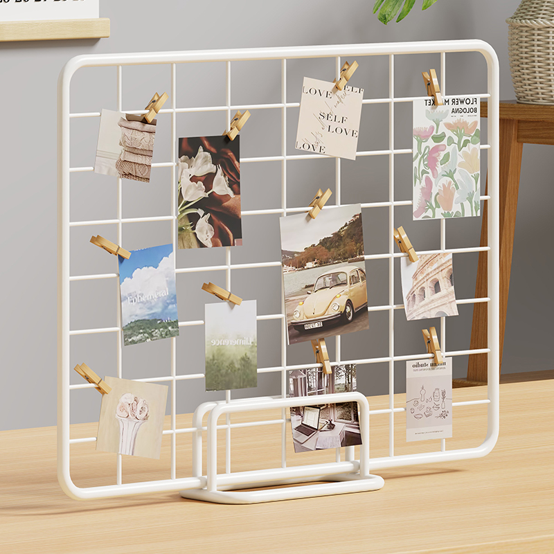 网格展示架桌面摆件置物架子相片明信片放置架子饰品挂架收纳架子