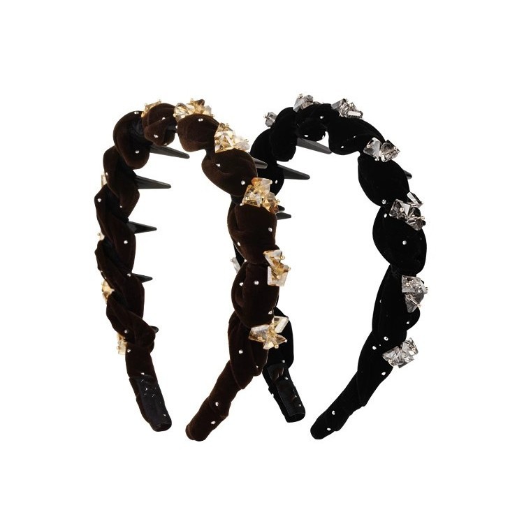 【星钻密语】高级感纯手工编织高领满钻发箍碎发整理神器优雅气质女