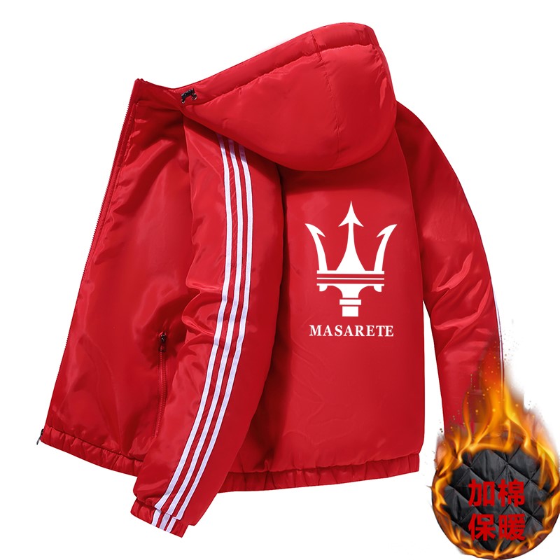 情侣三杠连帽男士保暖衣长通用连帽拉链棉衣大码秋冬季冬装宽松男