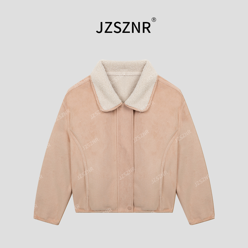 橘子树在哪儿复古港风翻领两色小众上衣外套时髦气质炸街短款外衣