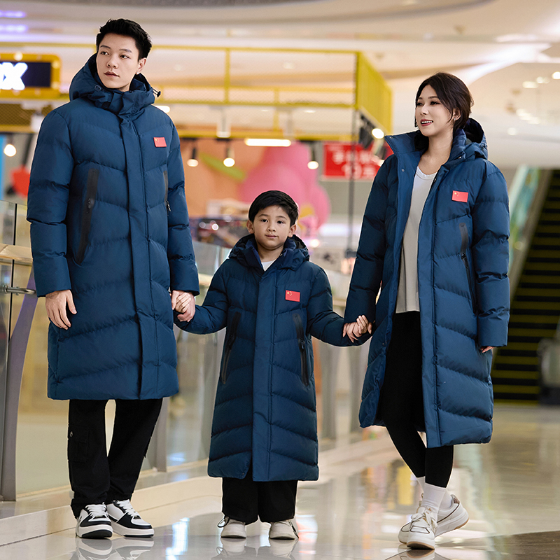 长款运动棉衣秋冬运动保暖棉服加厚运动训练服加绒情侣棉大衣外套