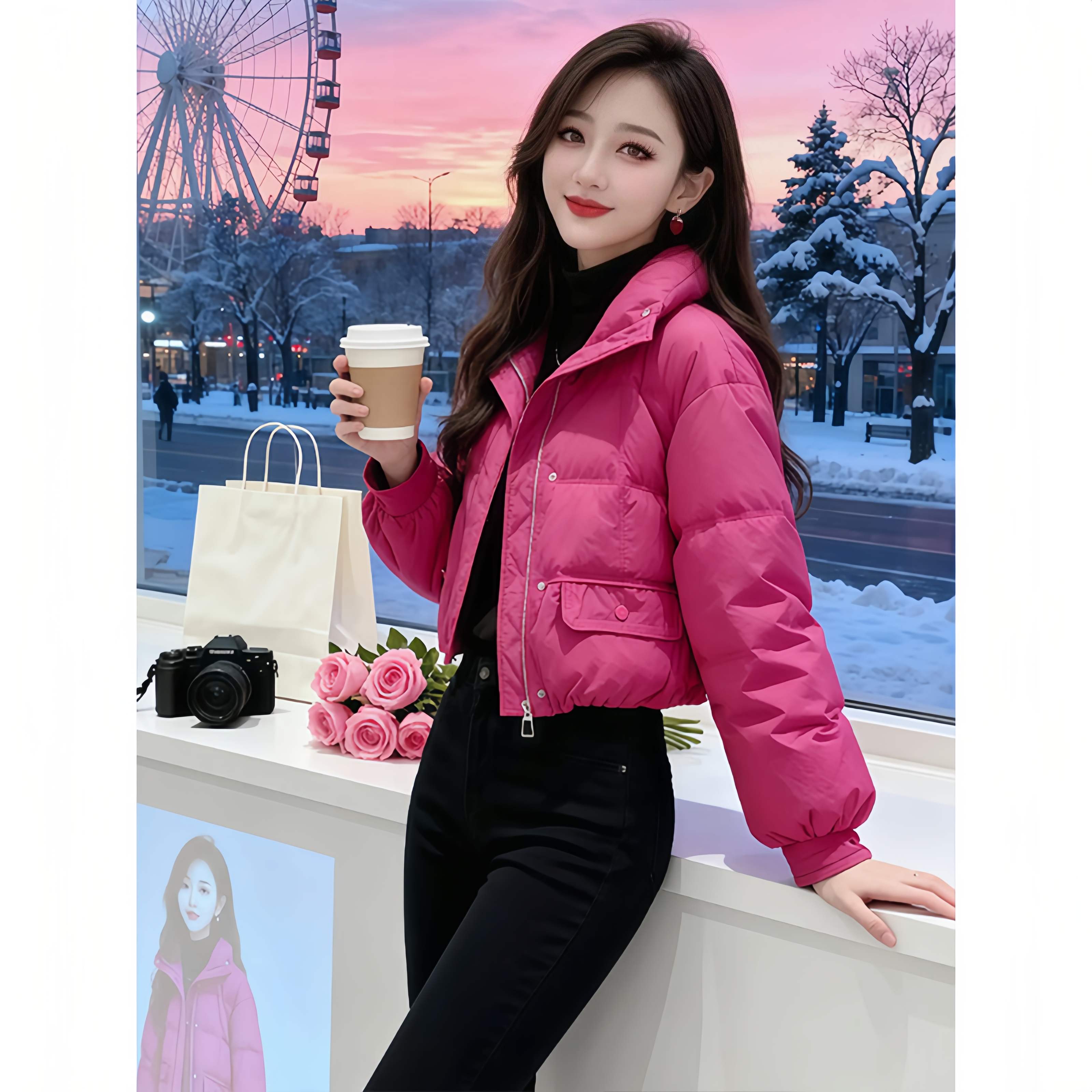 SHALLDOER 【酒酿石榴】气质棉服女新年战袍2025冬季出街保暖厚外套