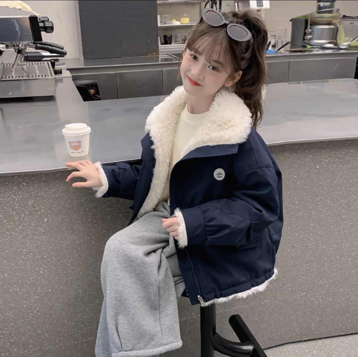 女童外套秋冬款2025新款洋气儿童冬装加绒加厚派克服大童冬季上衣