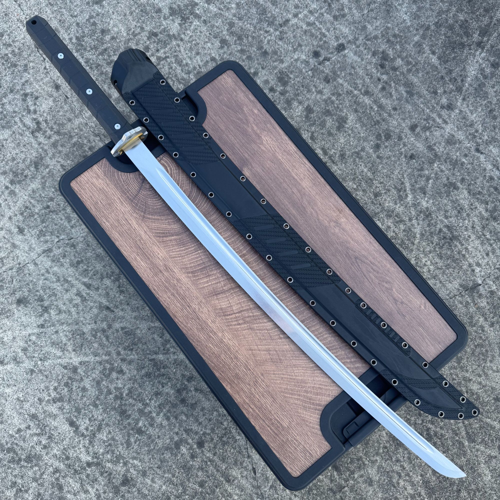 （现代战术武士）户外把玩一体龙骨轨道钢锻打武士打刀冷兵器未开刃