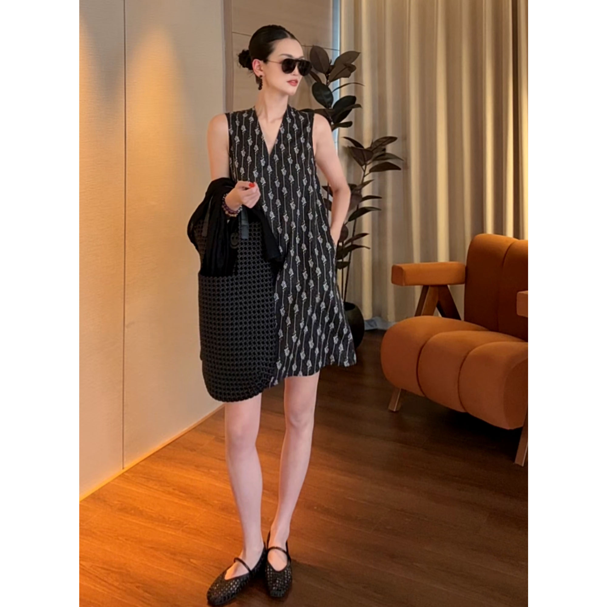 紫紫   禾风里   浅中式衬棉定位连衣裙ZD07LZYL537