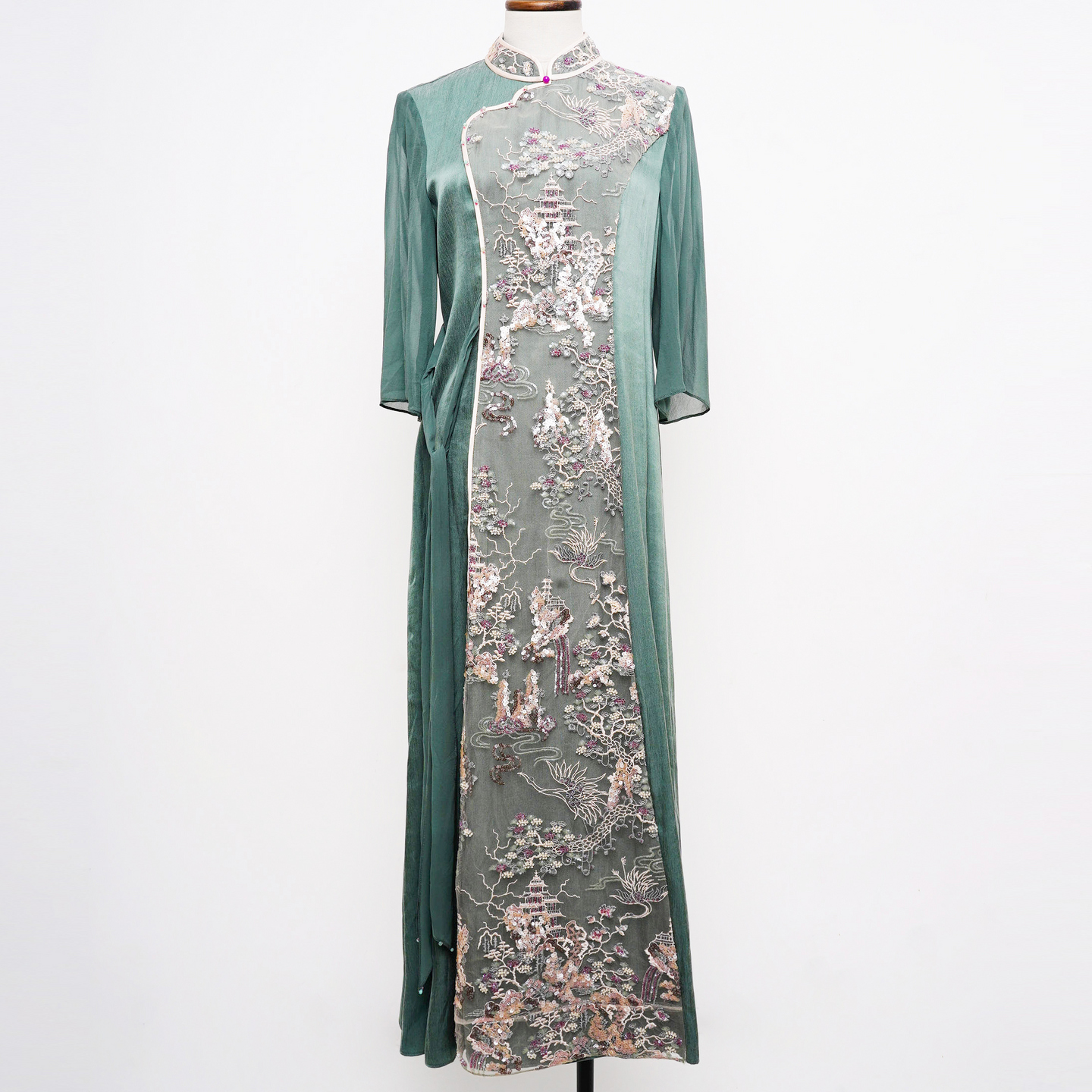 JIXIANGYIJIA/吉祥衣家碧阁游丝连衣裙953237447