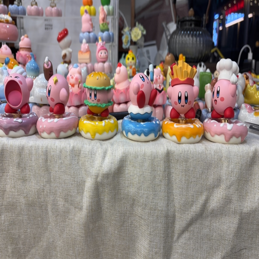 景德镇最新款星之卡比甜甜圈转转桌面公仔网红手工