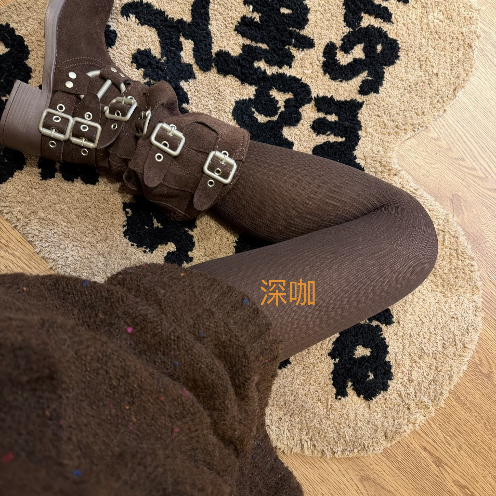 【美式辣妹】-秋冬新品竖条纹显瘦打底裤不加绒款