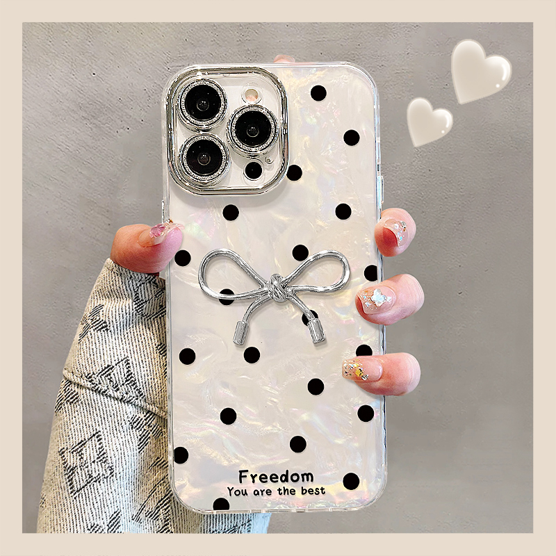 蝴蝶结公仔适用苹果15vivo华为oppo小米iPhone16精孔贝壳手机壳