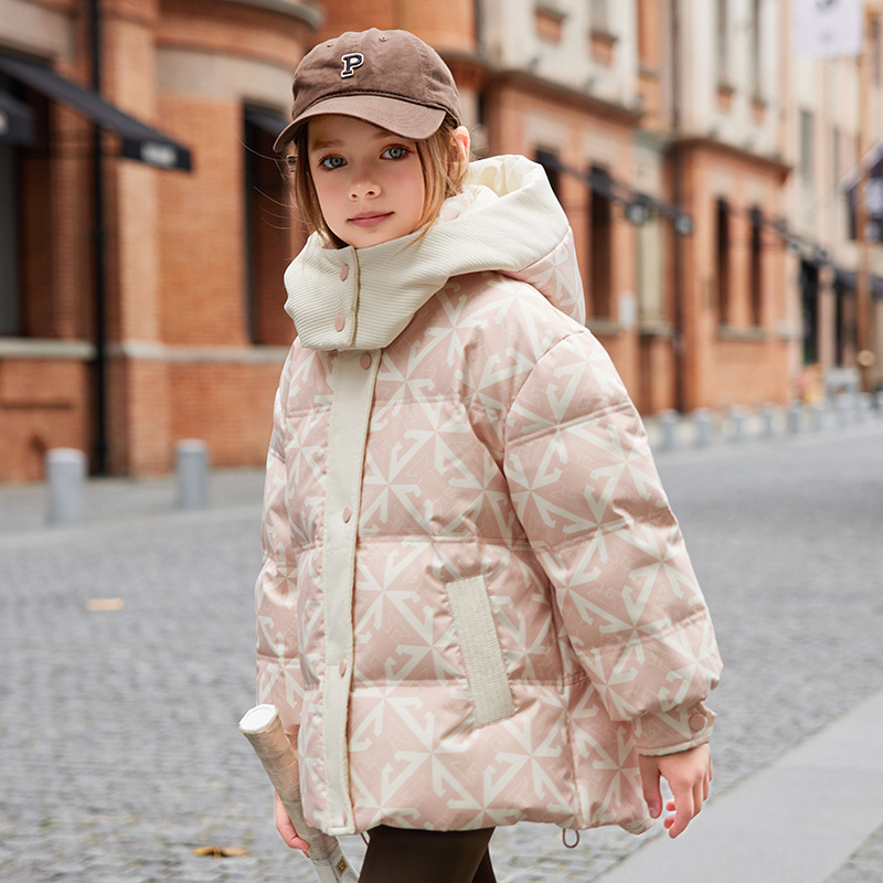 巴拉巴拉男孩女孩新款女童羽绒服儿童洋气短款面包服韩版中大童中