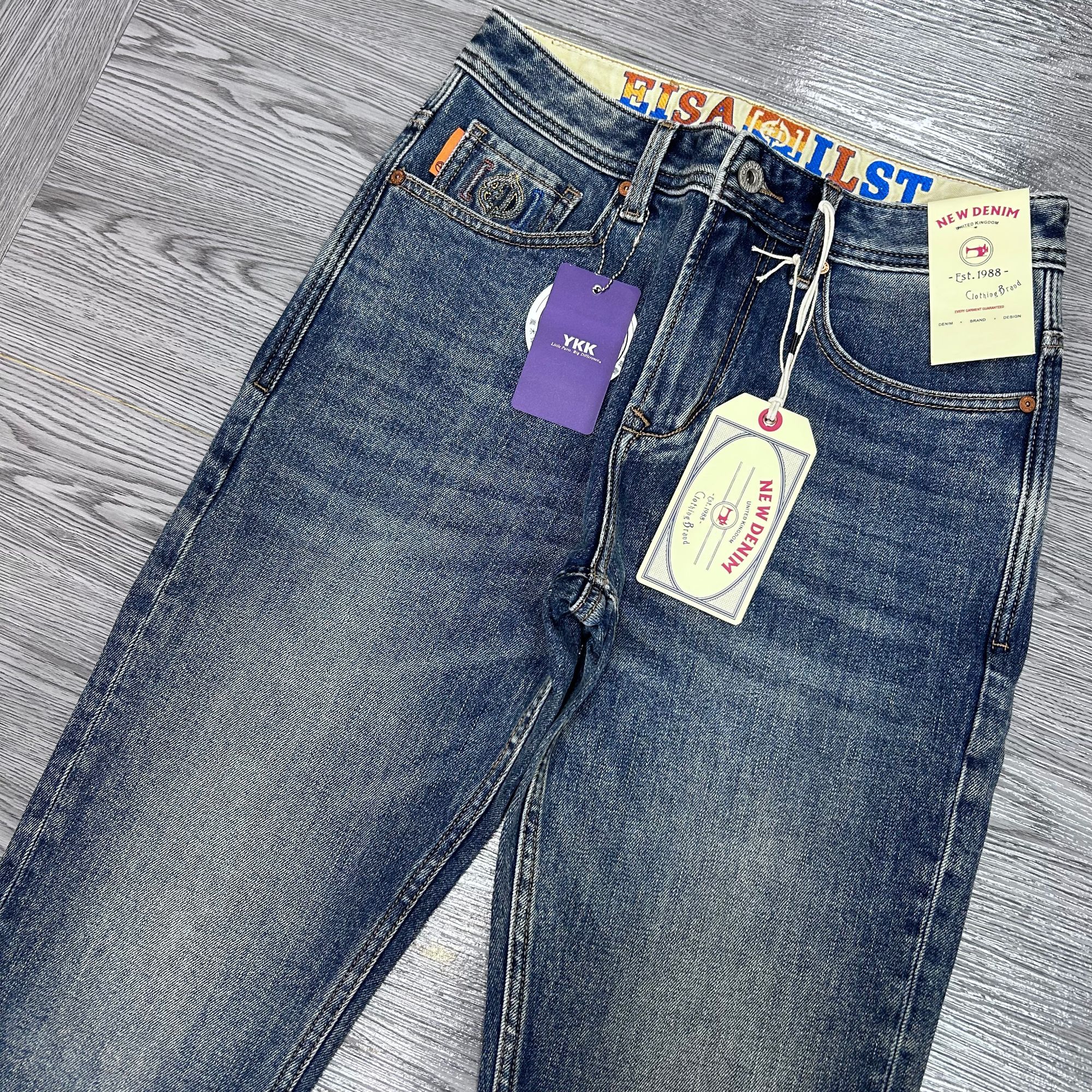 新款大牛系列美式复古蓝四季潮流九分裤男牛仔裤弹力修身小直筒