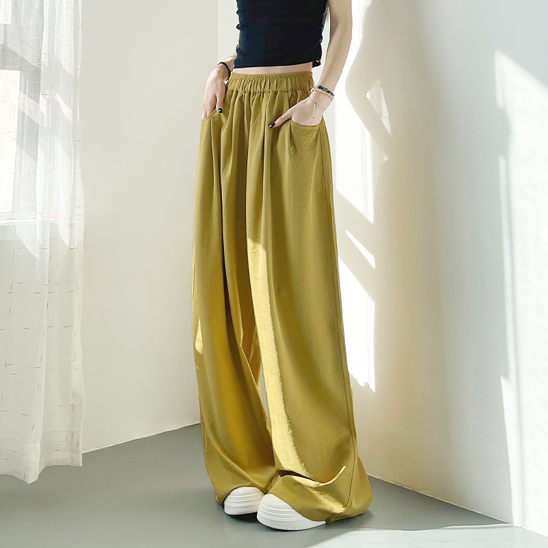 大码宽松显瘦冰丝山本裤女夏季胖mm高腰垂感遮肉防晒松弛感阔腿裤